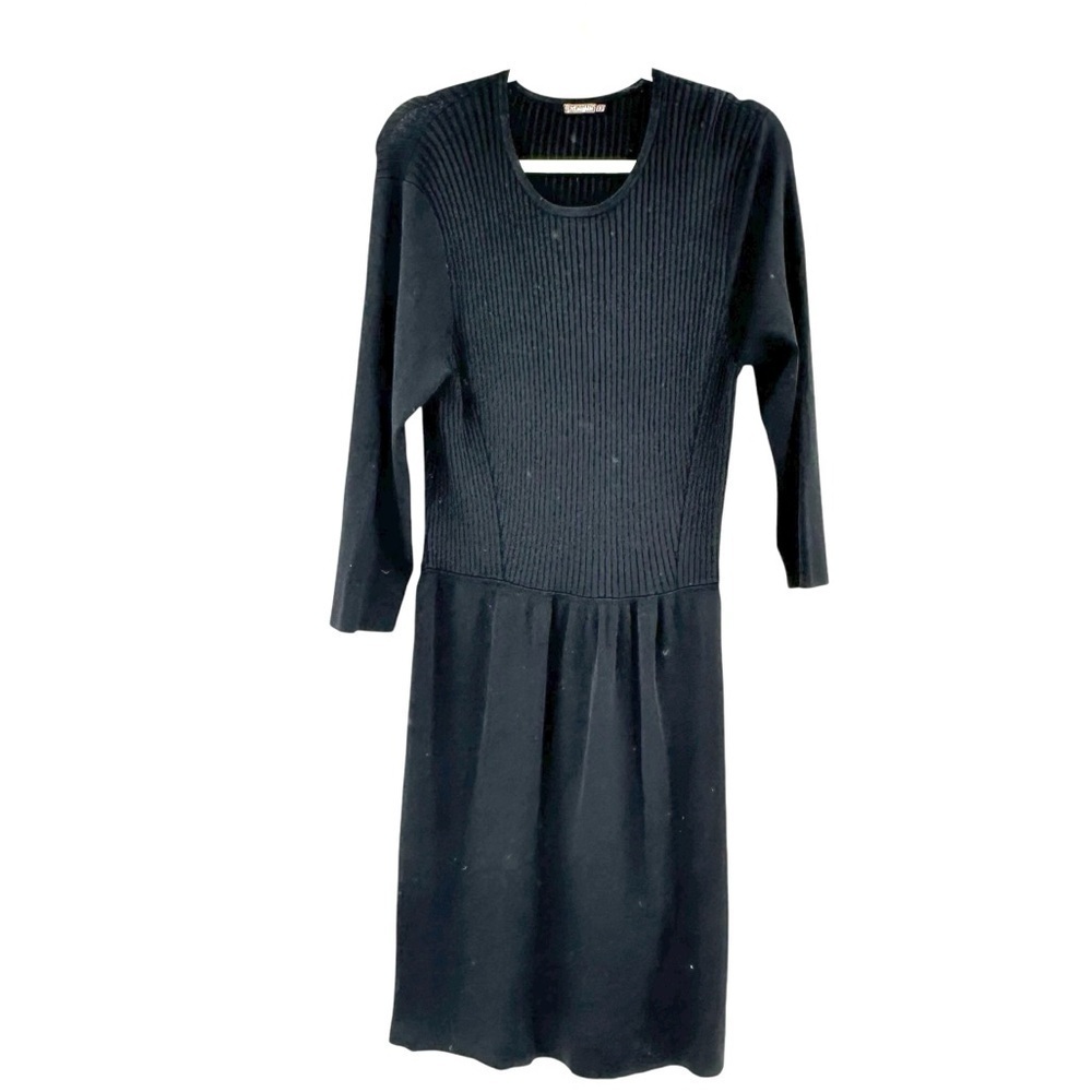 J.McLaughlin‎ Classic Black Knit Career Dress LBD Size Large Rayon Blend